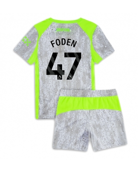 Billige Fotballdrakt Manchester City Phil Foden #47 Replika Tredjedraktsett Barn 2025-26 Kortermet (med bukser)